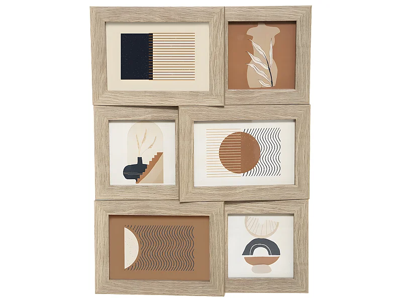Pêle-mêle Multivues 6 photos en Bois et Verre 30 x 40 cm