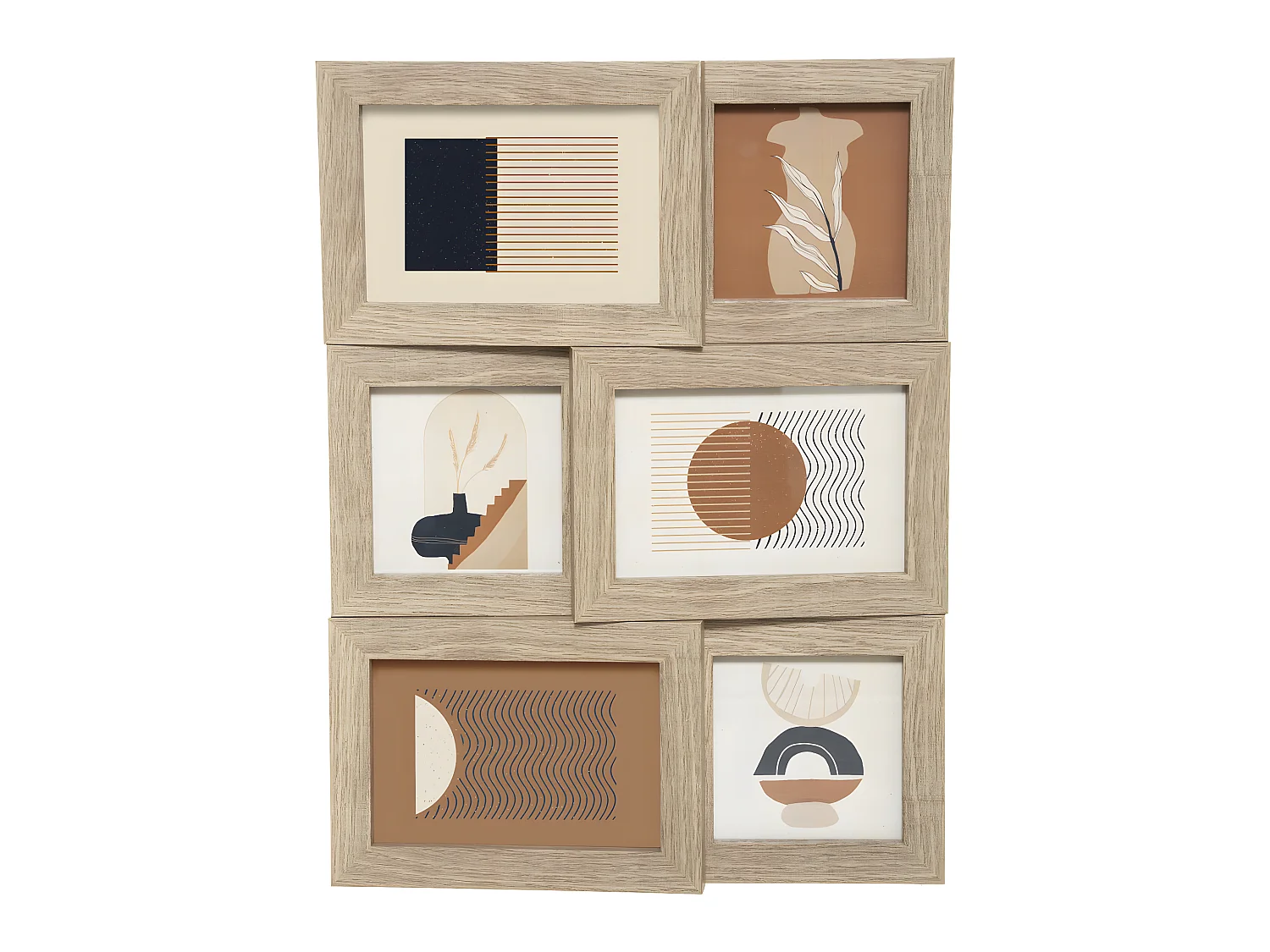 Pêle-mêle Multivues 6 photos en Bois et Verre 30 x 40 cm