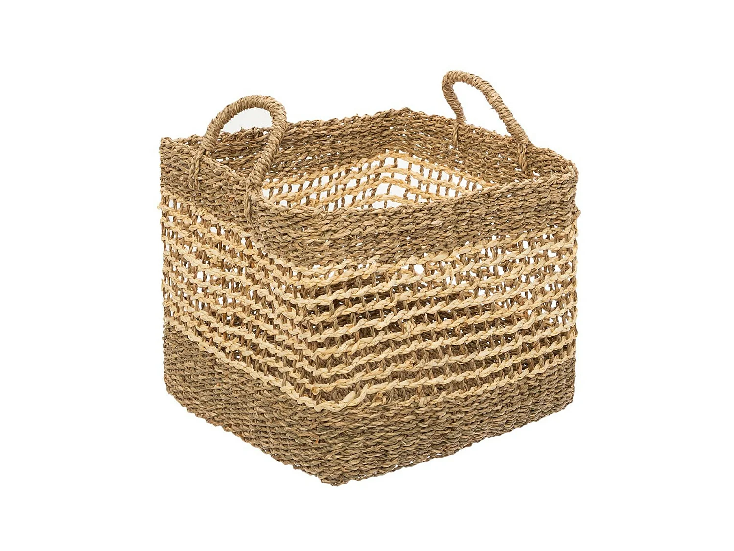 Set de 3 Paniers de rangement carré en Osier tressé et ajouré