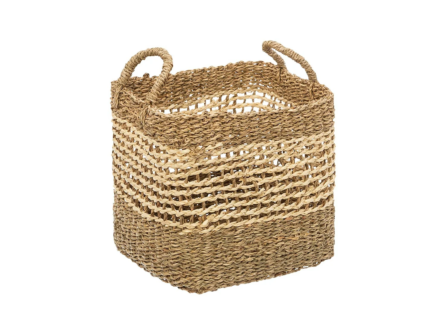 Set de 3 Paniers de rangement carré en Osier tressé et ajouré