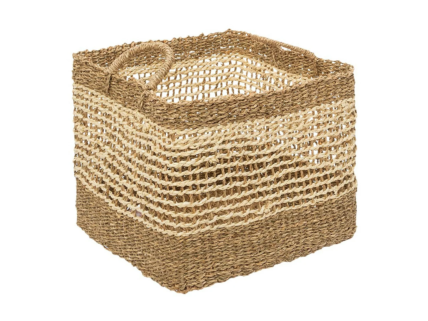 Set de 3 Paniers de rangement carré en Osier tressé et ajouré