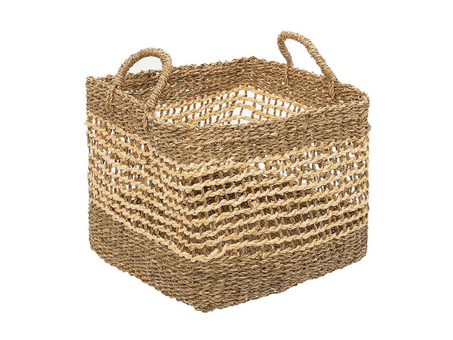 Set de 3 Paniers de rangement carré en Osier tressé et ajouré