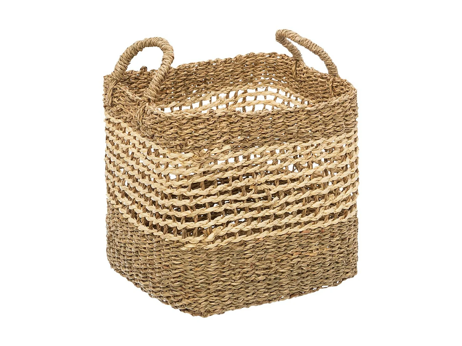 Set de 3 Paniers de rangement carré en Osier tressé et ajouré