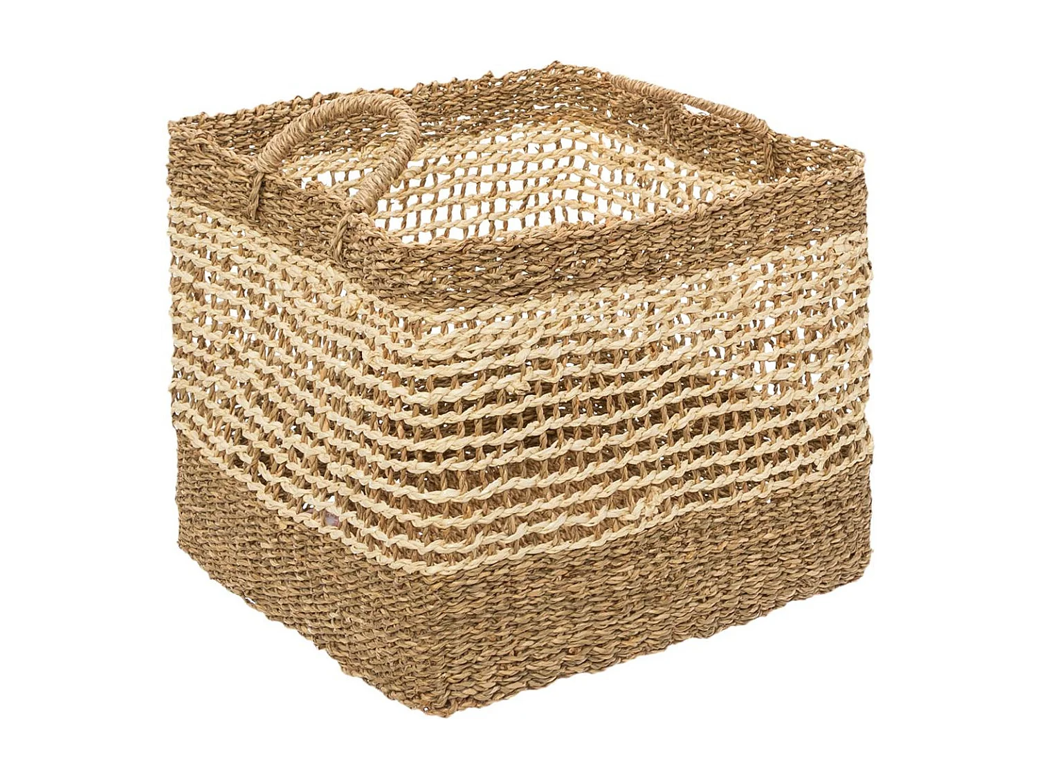 Set de 3 Paniers de rangement carré en Osier tressé et ajouré