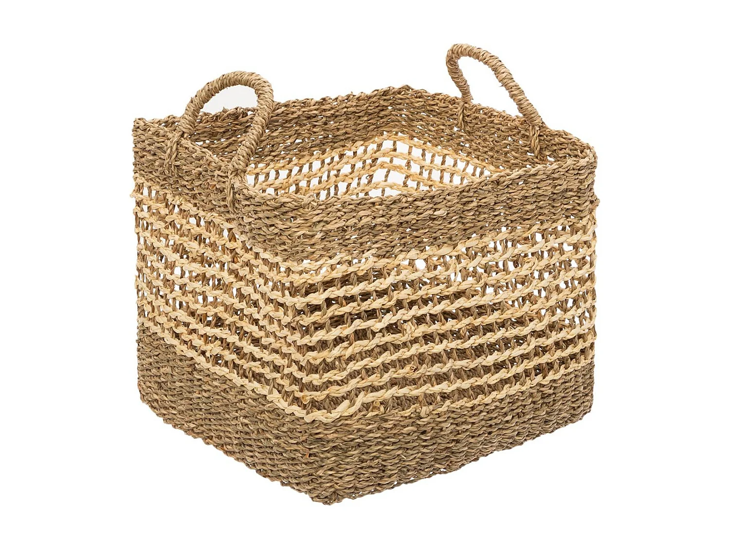 Set de 3 Paniers de rangement carré en Osier tressé et ajouré