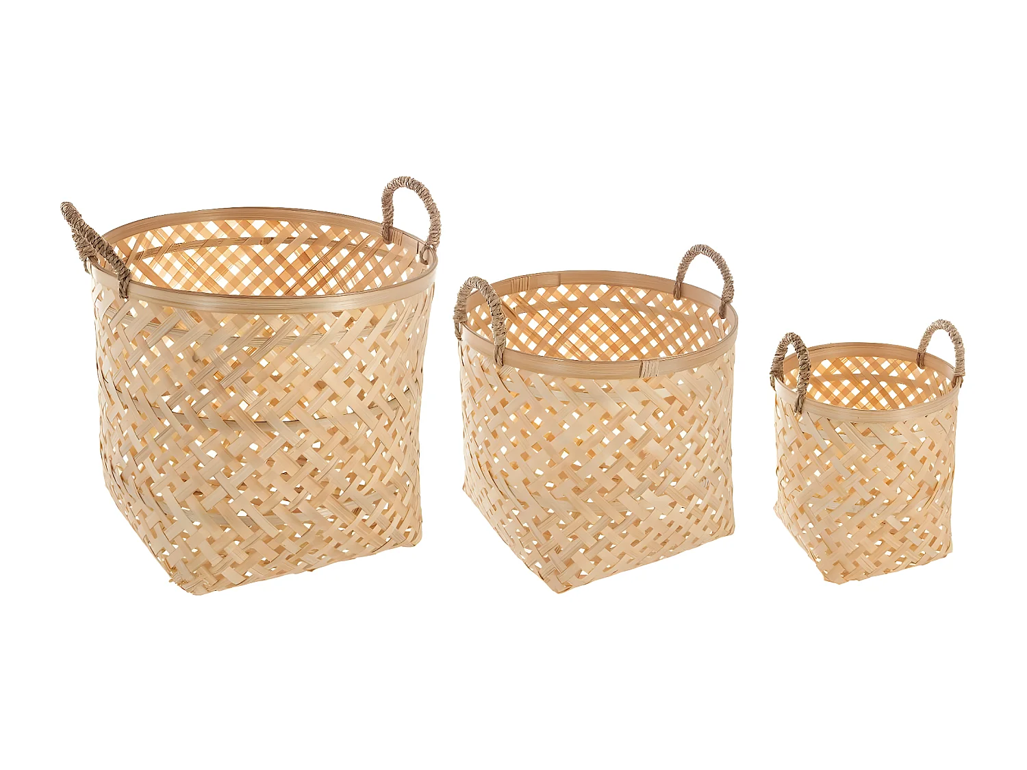 Set de 3 Paniers de rangement en Bambou