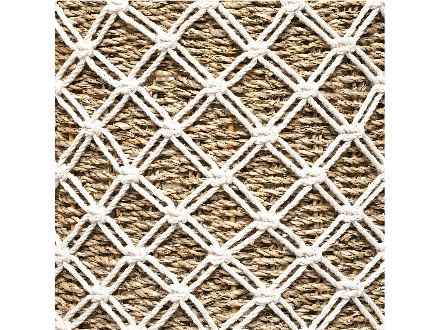 Set de 3 Paniers de rangement en Macramé et Roseau naturel