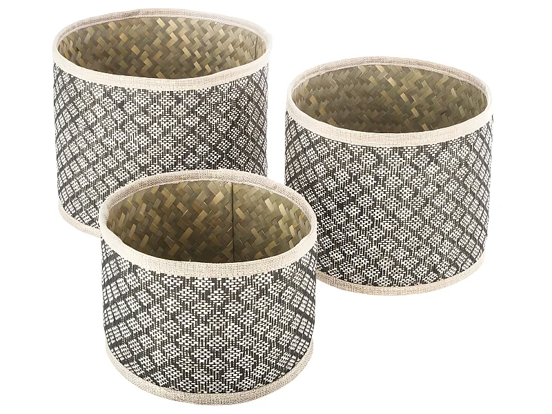 Set de 3 Paniers de rangement rond en Osier Nomade