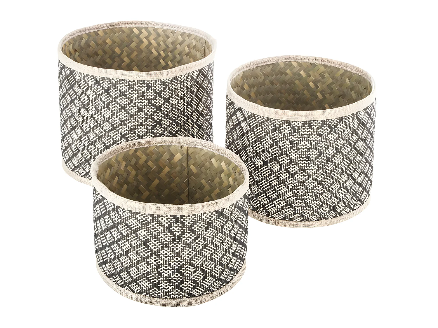 Set de 3 Paniers de rangement rond en Osier Nomade