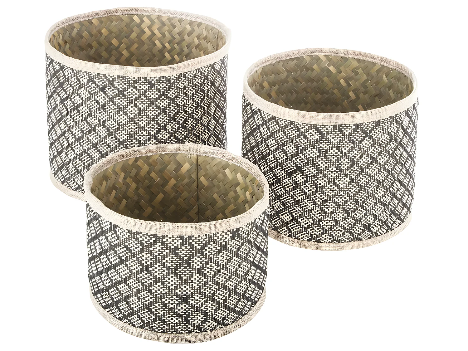 Set de 3 Paniers de rangement rond en Osier Nomade