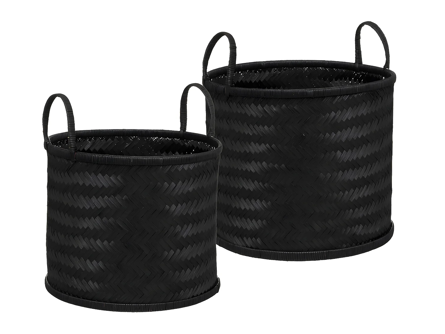 Set de 2 Paniers de rangement en Bambou Noir