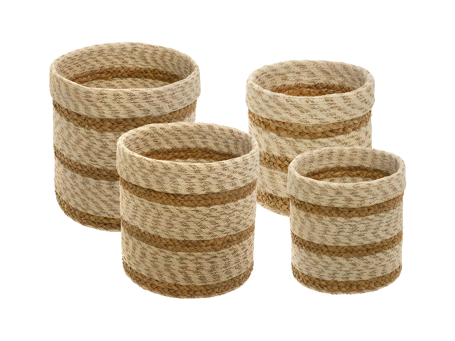 Set de 4 Paniers de rangement en Jute et Seagrass
