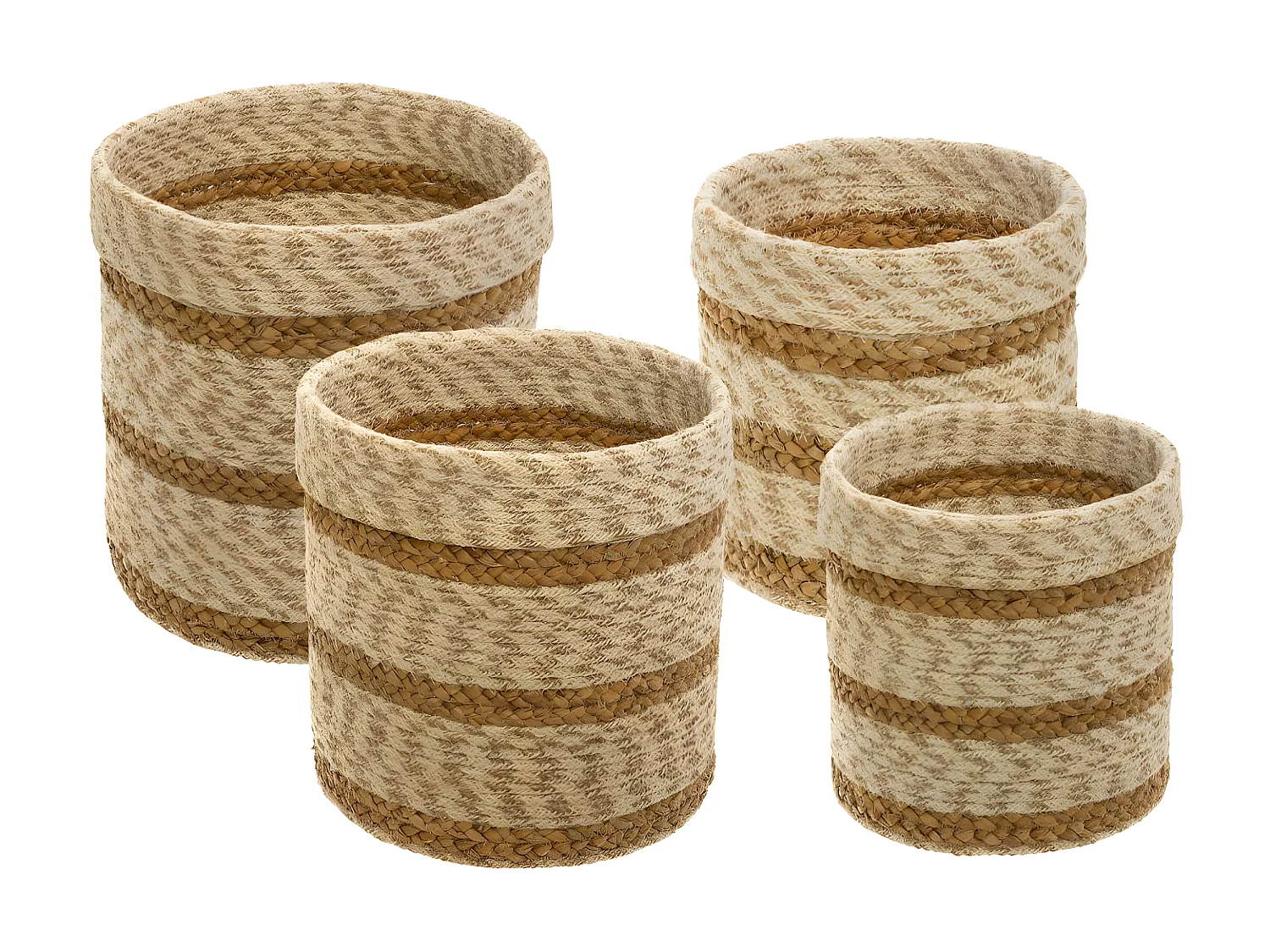 Set de 4 Paniers de rangement en Jute et Seagrass