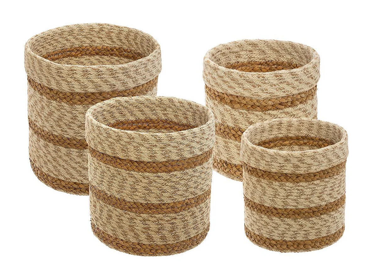 Set de 4 Paniers de rangement en Jute et Seagrass