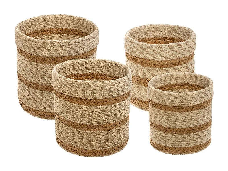 Set de 4 Paniers de rangement en Jute et Seagrass