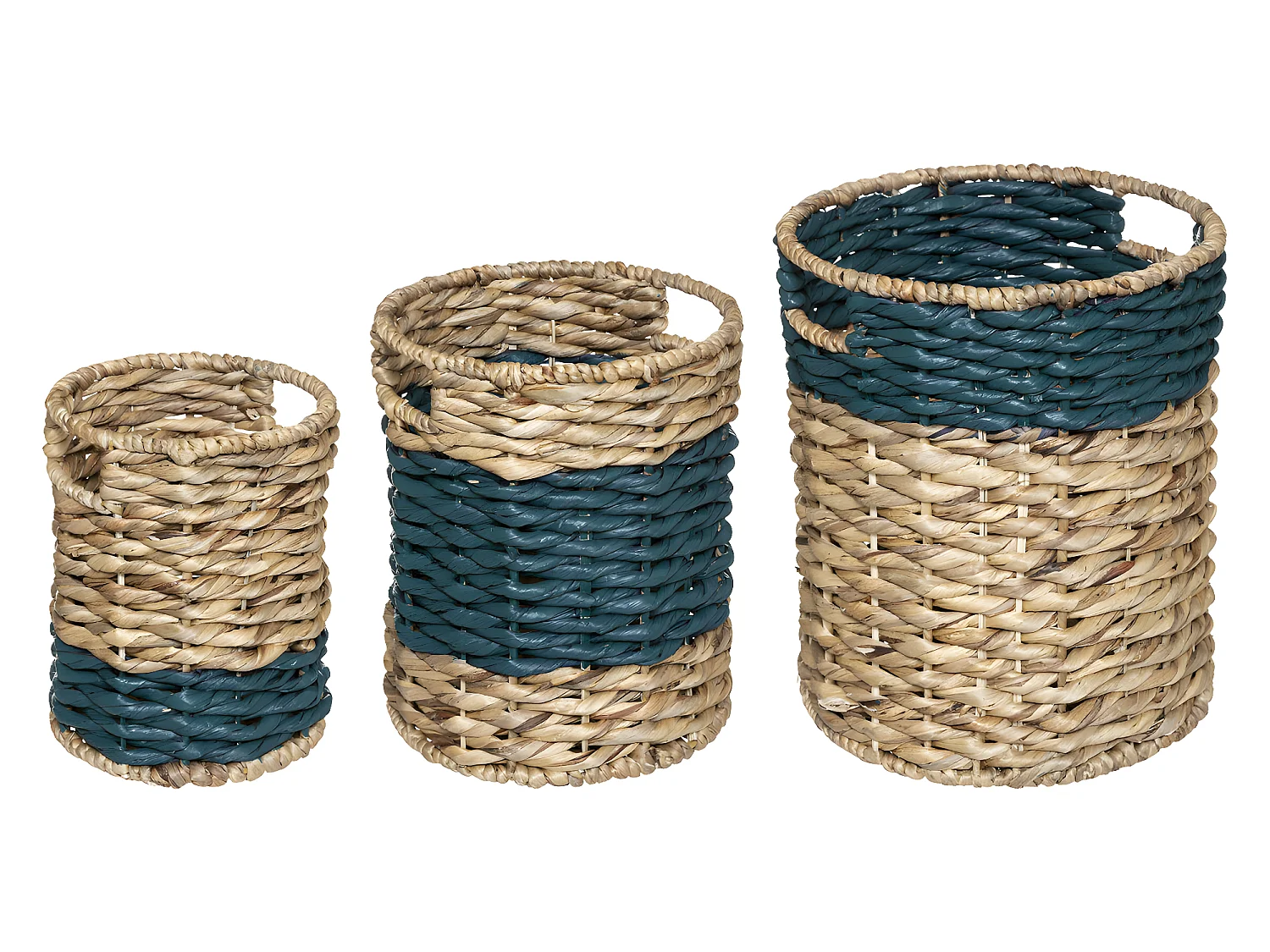 Set de 3 Paniers de rangement  en jacinthe d'eau tressée