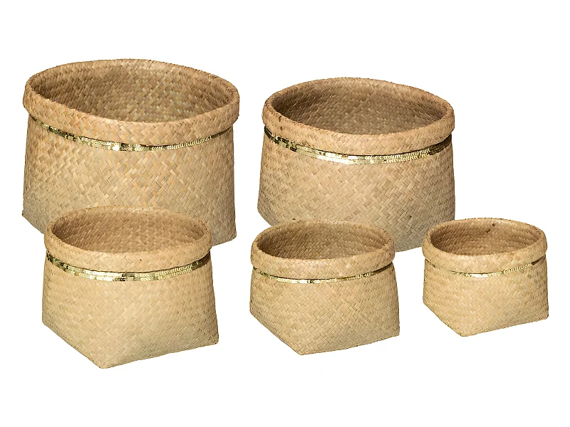 Set de 5 Paniers de rangement avec Sequins