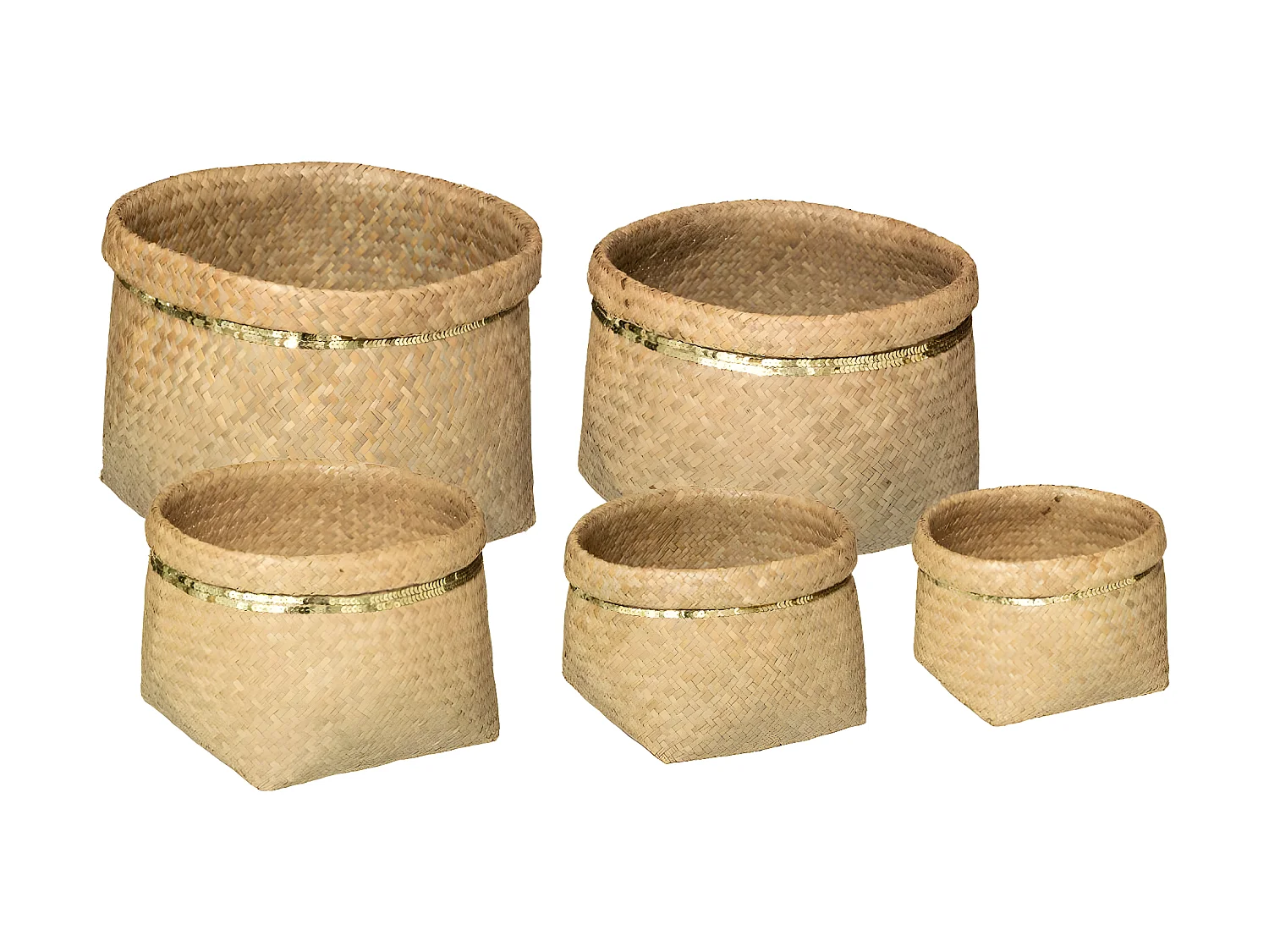Set de 5 Paniers de rangement avec Sequins