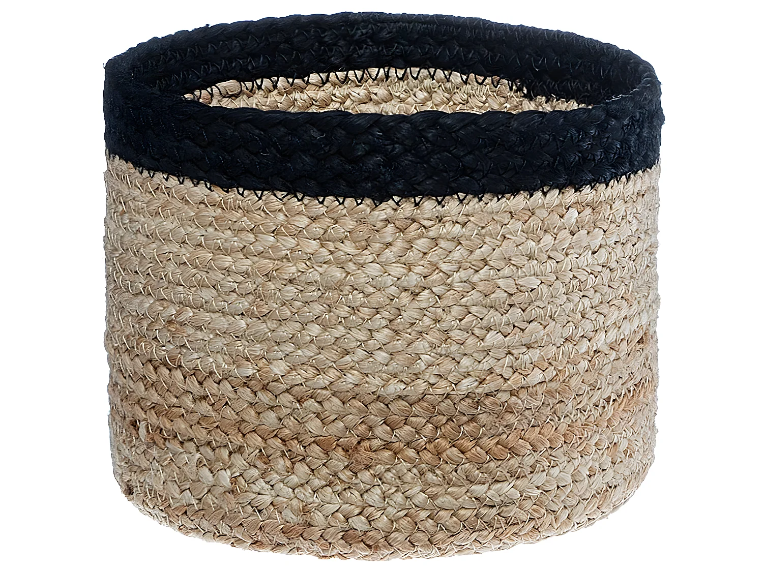 Set de 3 Paniers de rangement en Jute Beige et Noir