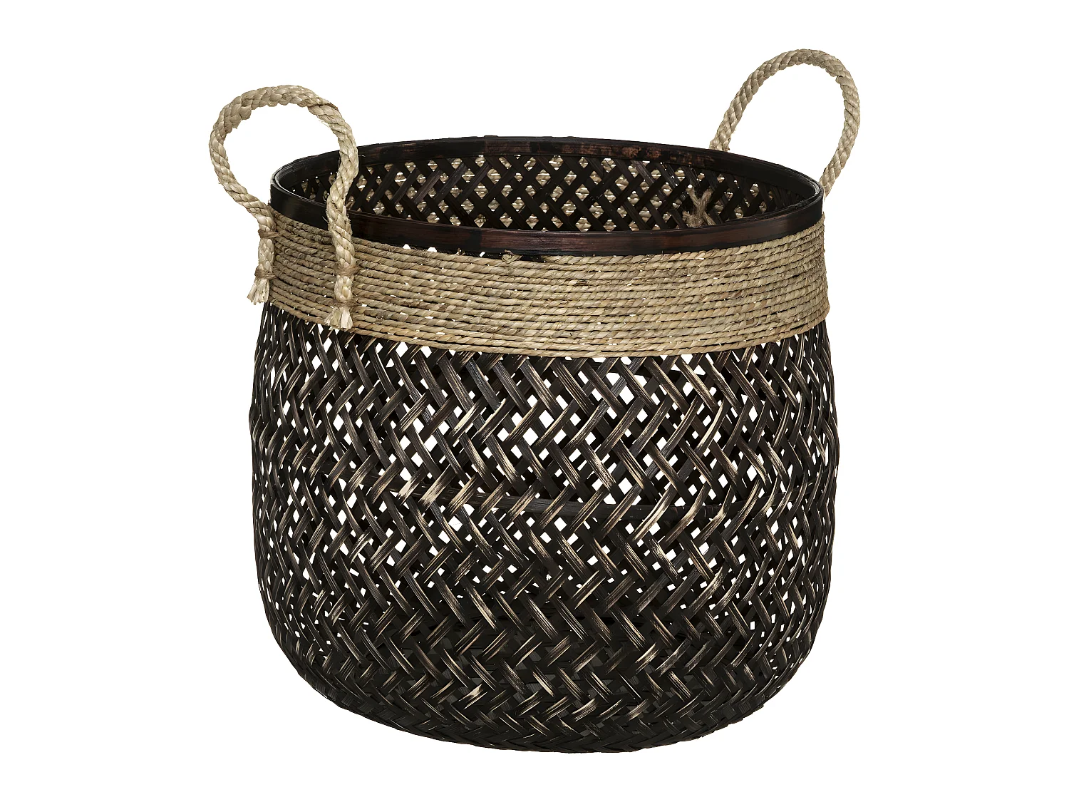 Set de 3 Paniers de rangement Bruns en Bambou et Roseau