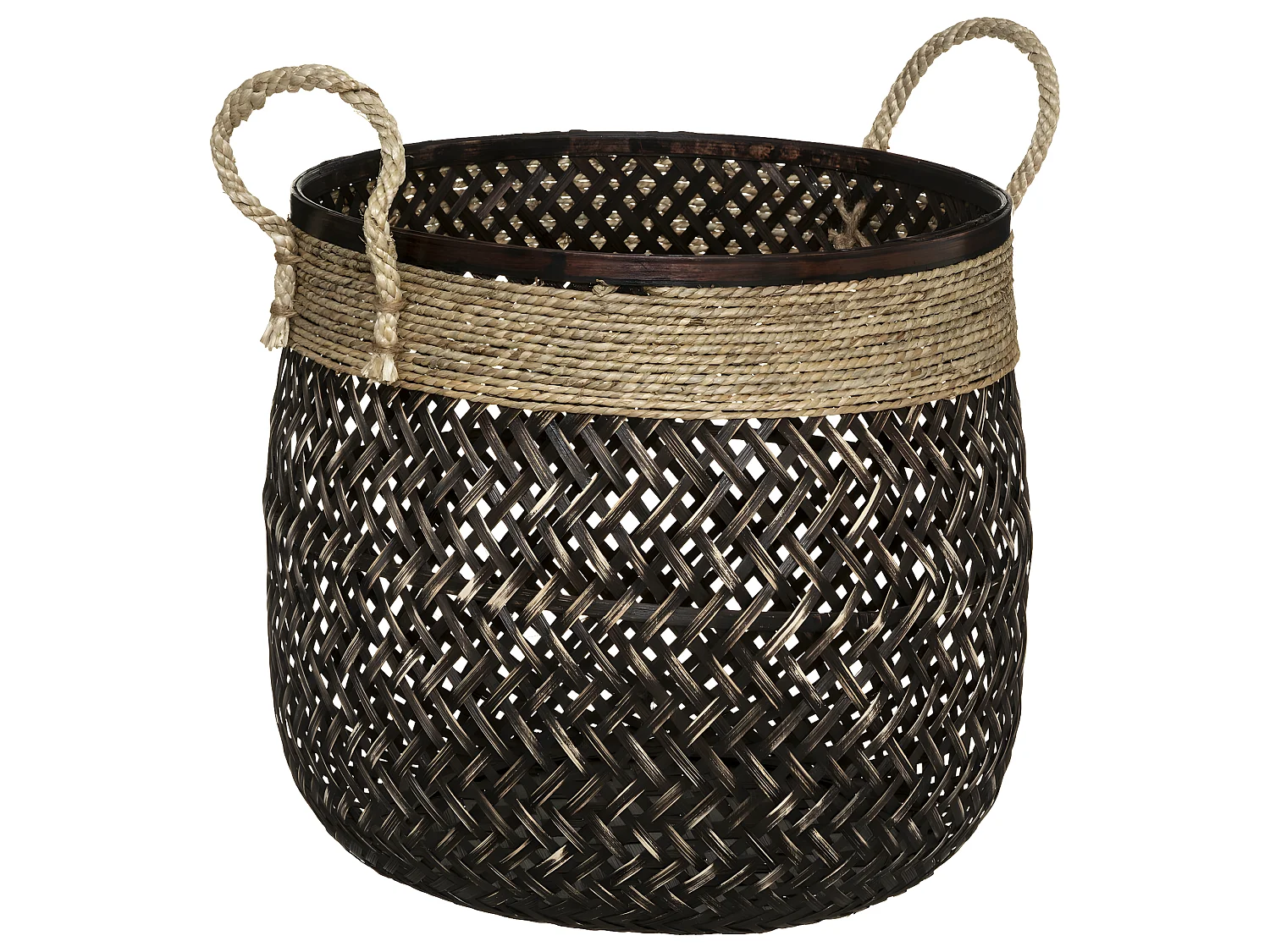 Set de 3 Paniers de rangement Bruns en Bambou et Roseau