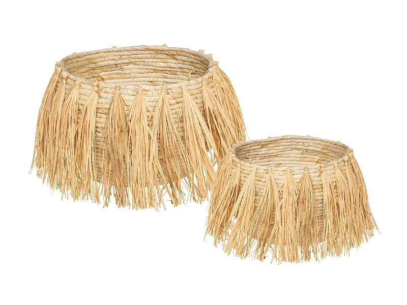 Set de 2 Paniers de rangement à frange