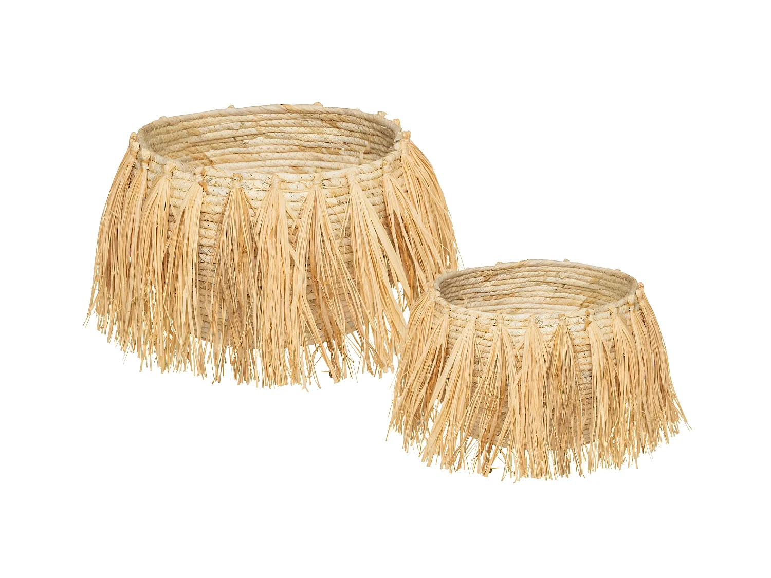 Set de 2 Paniers de rangement à frange