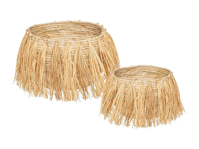 Set de 2 Paniers de rangement à frange