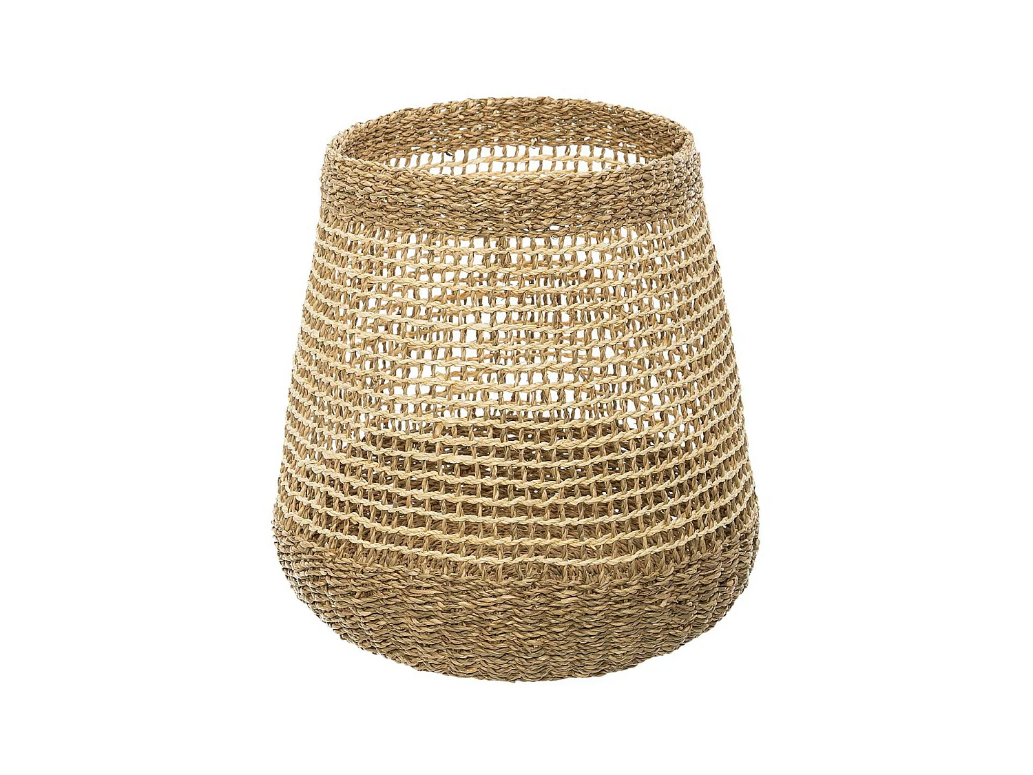 Set de 3 Paniers de rangement rond en Osier naturel tressé et ajouré