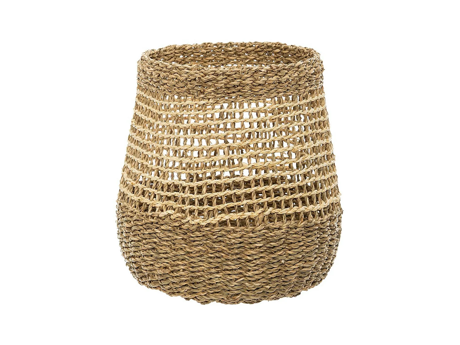 Set de 3 Paniers de rangement rond en Osier naturel tressé et ajouré