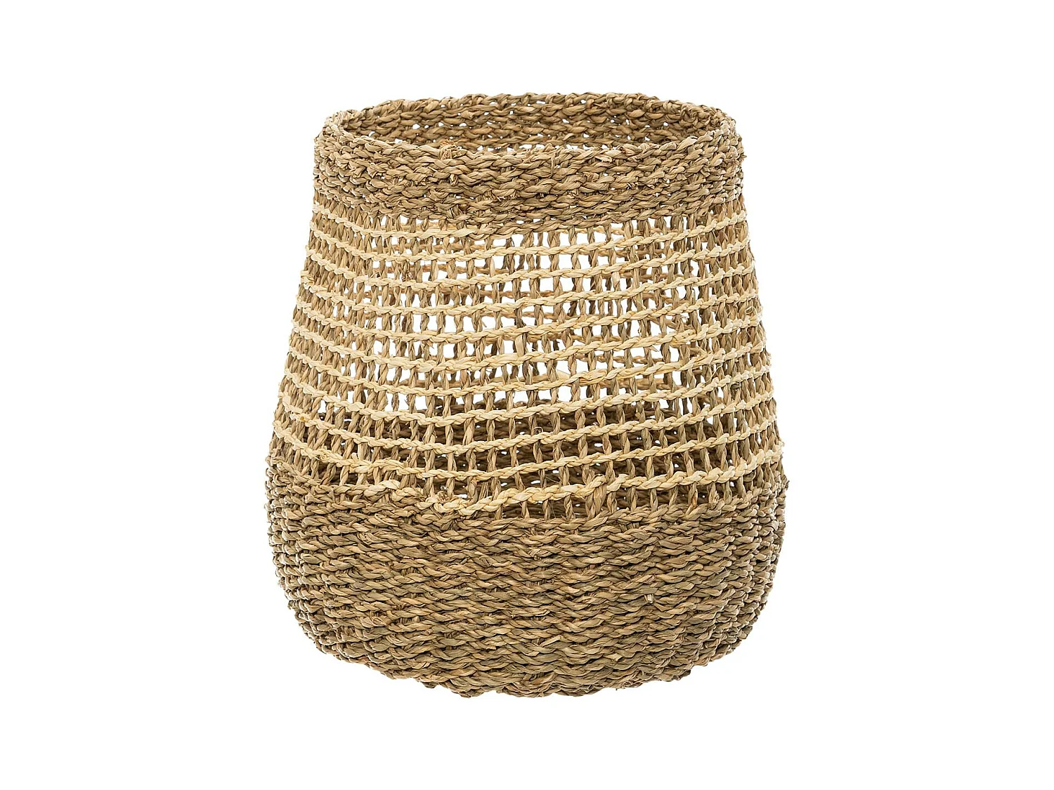 Set de 3 Paniers de rangement rond en Osier naturel tressé et ajouré