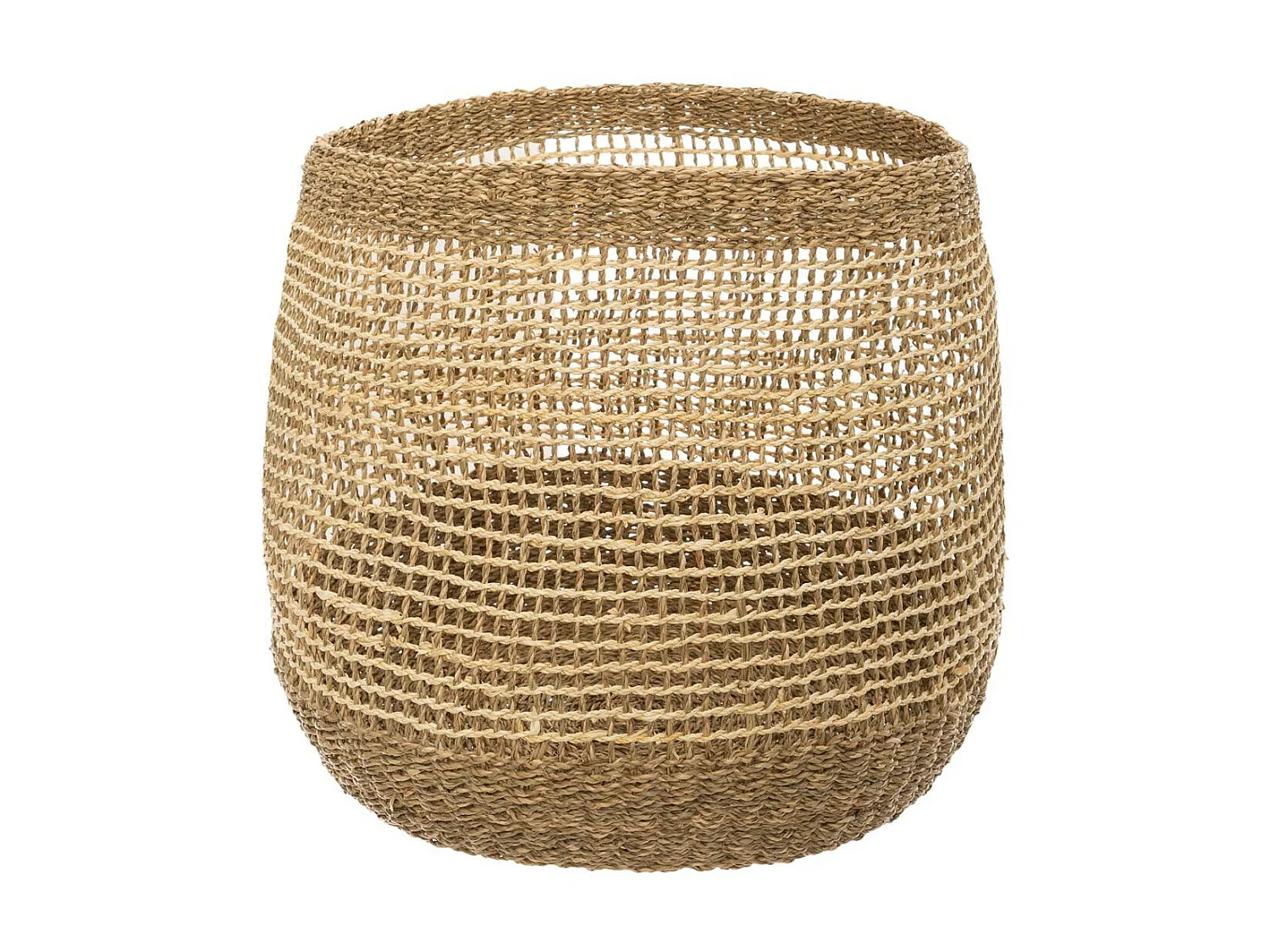 Set de 3 Paniers de rangement rond en Osier naturel tressé et ajouré