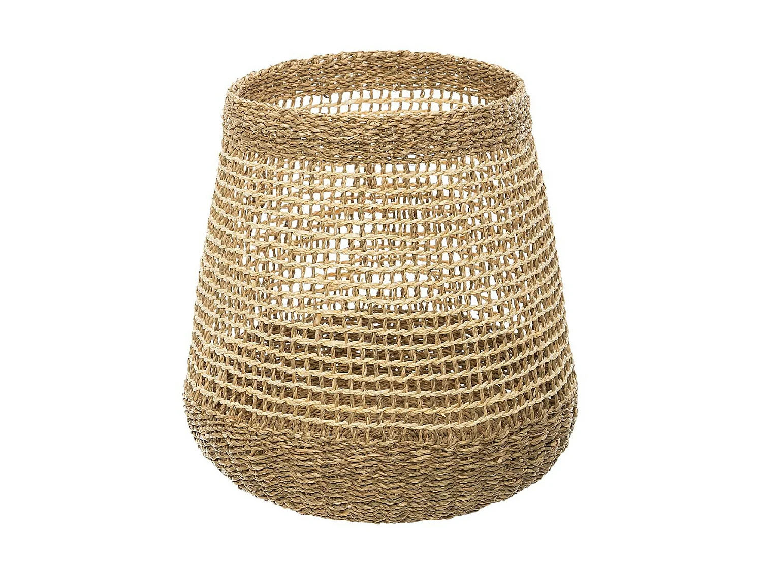 Set de 3 Paniers de rangement rond en Osier naturel tressé et ajouré