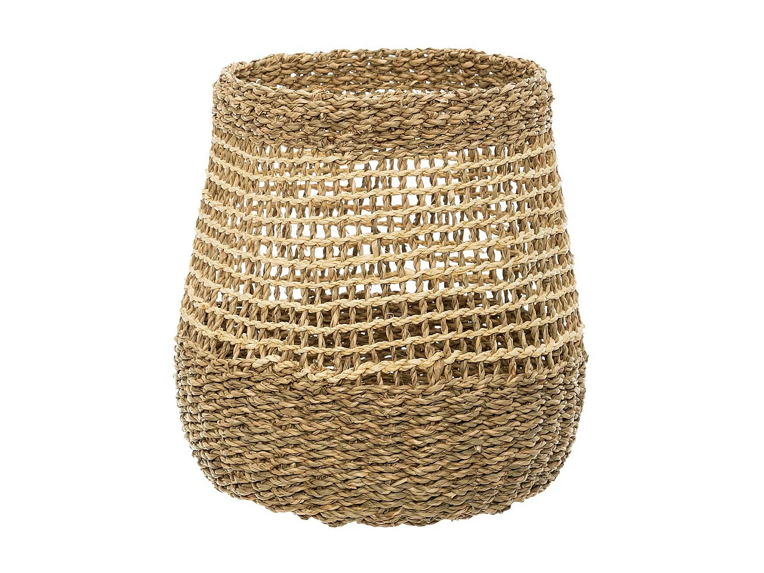 Set de 3 Paniers de rangement rond en Osier naturel tressé et ajouré