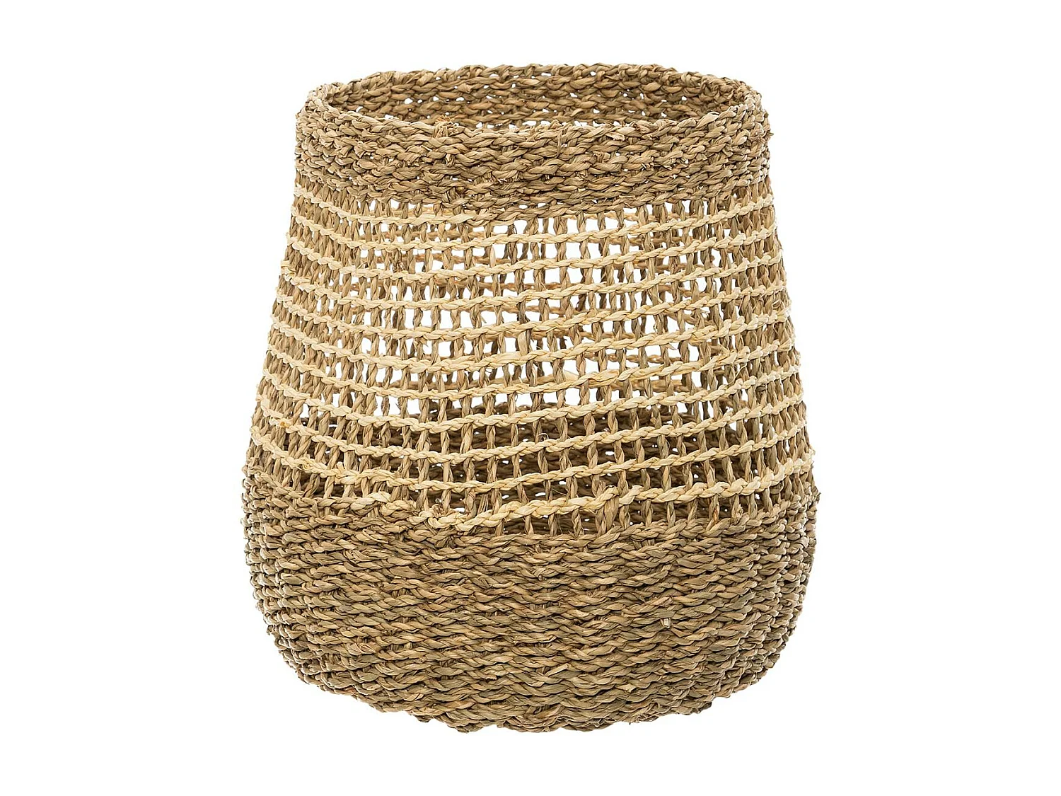 Set de 3 Paniers de rangement rond en Osier naturel tressé et ajouré