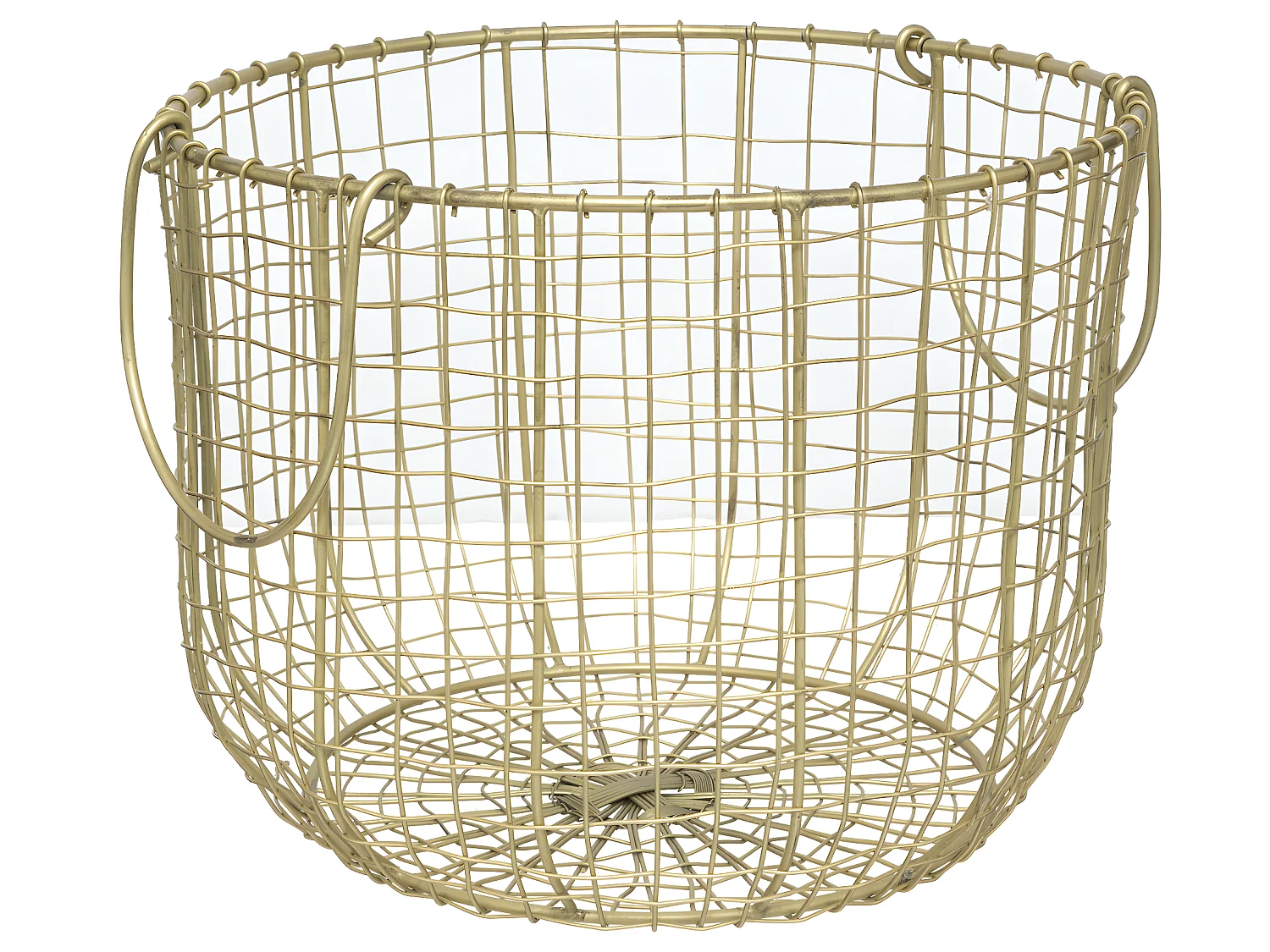 Set de 2 Paniers de rangement en Métal filaire Doré