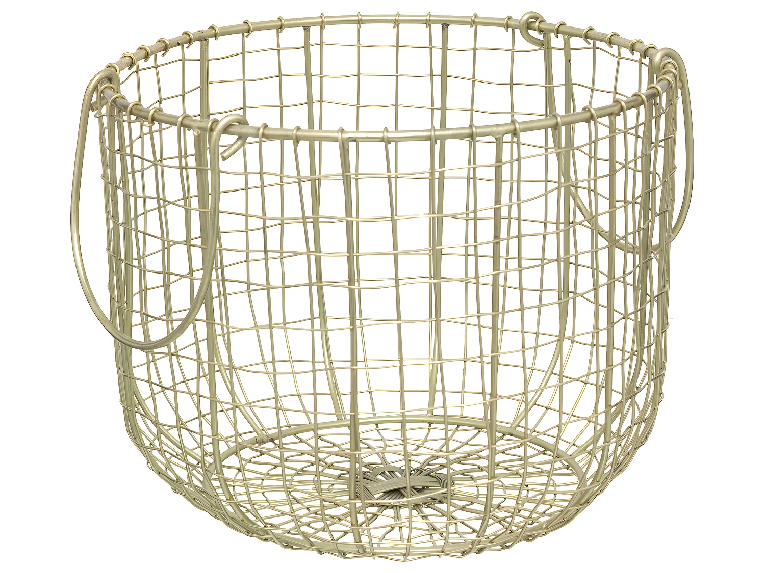 Set de 2 Paniers de rangement en Métal filaire Doré