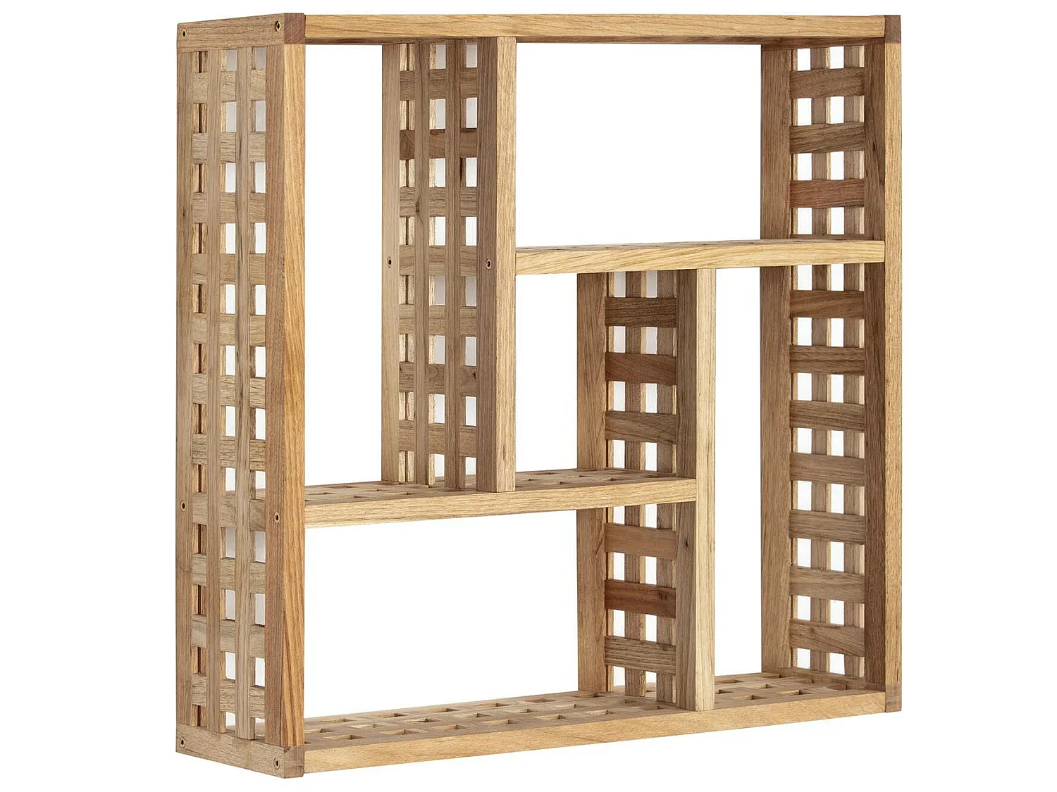 Mensola da parete Miri in legno di noce, 5 scomparti