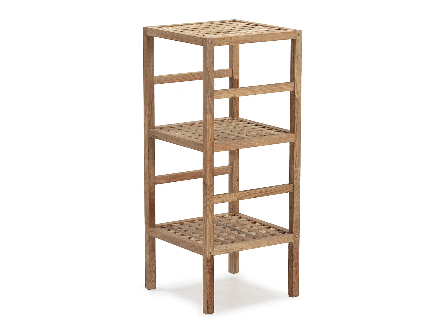Walnoot houten Alam boekenplank, 85 cm hoogte met 3 niveaus.