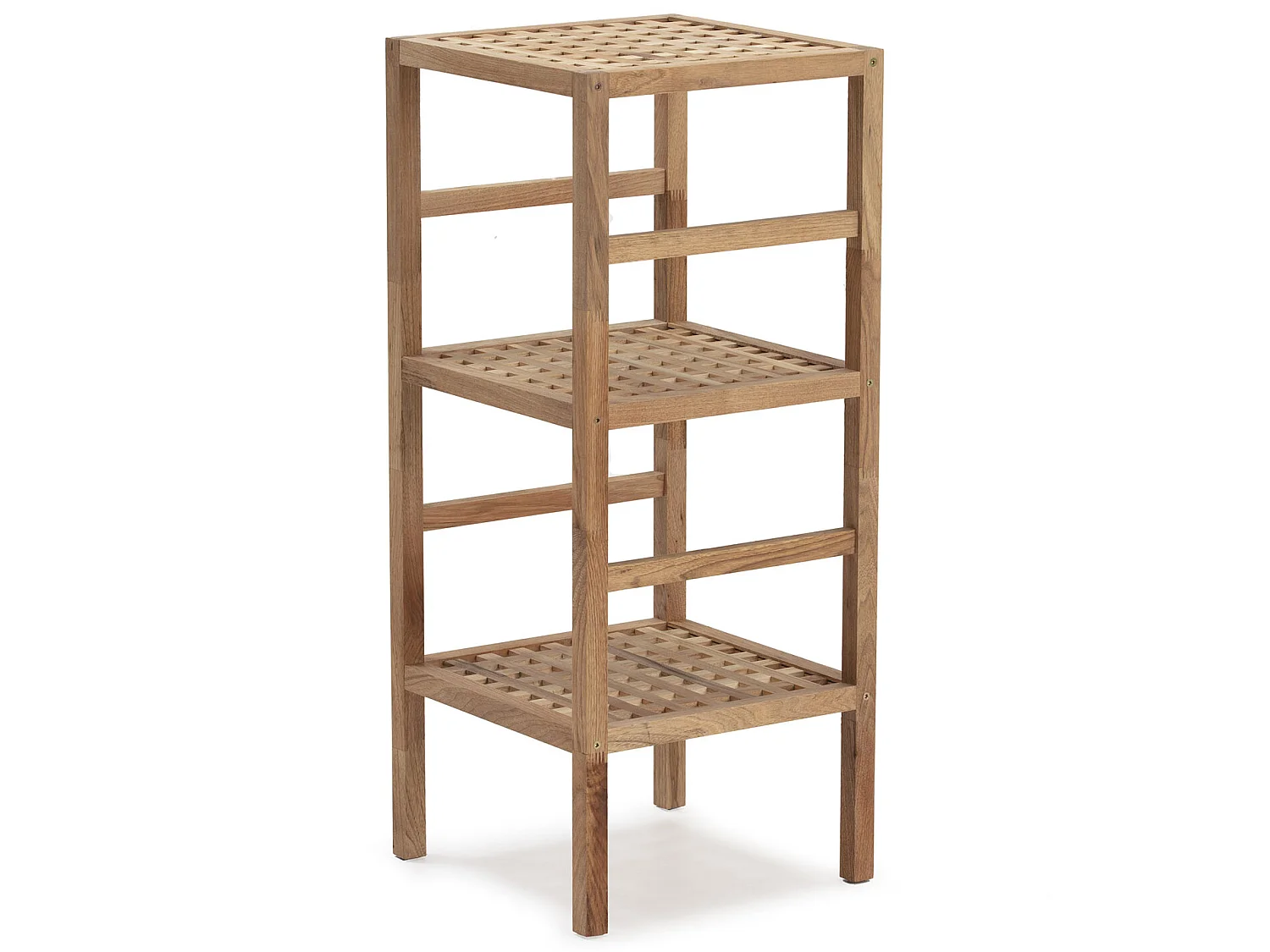 Étagère Alam en bois de noyer, hauteur 85 cm avec 3 niveaux