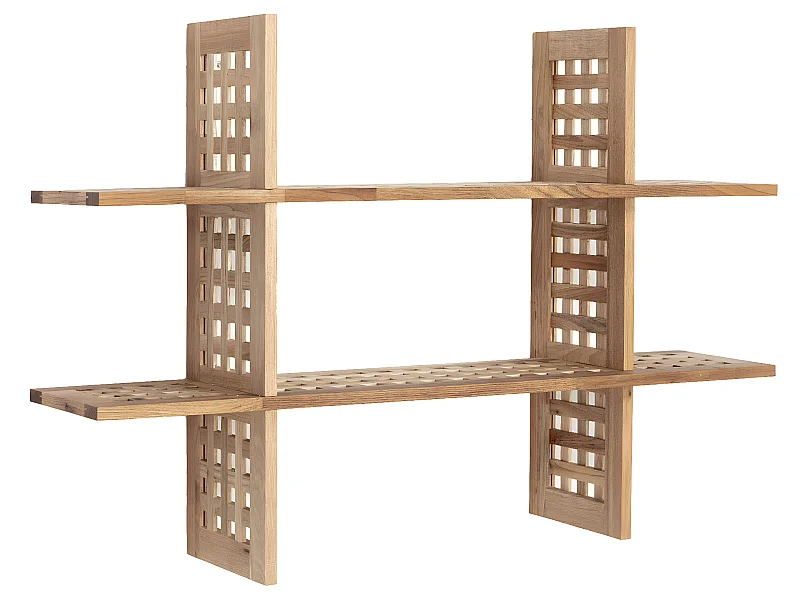 Étagère Jaya en bois de noyer avec 6 compartiments