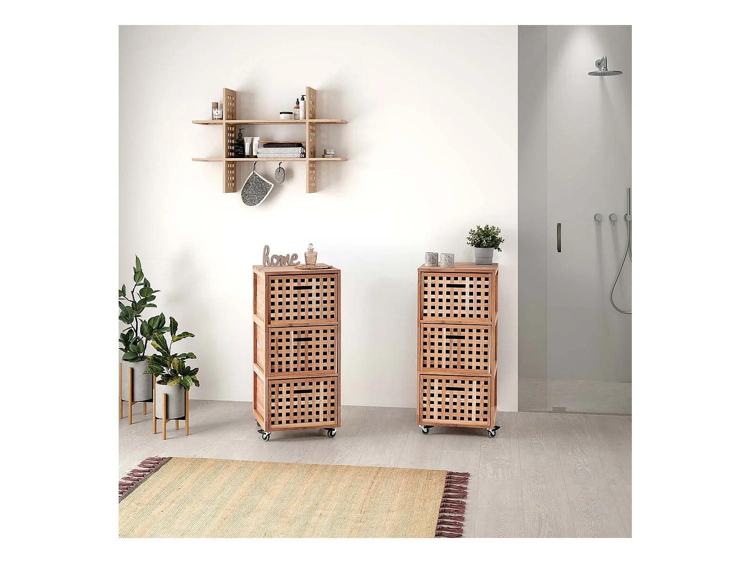 Jaya Wandregal aus Walnussholz, 6 Fächer