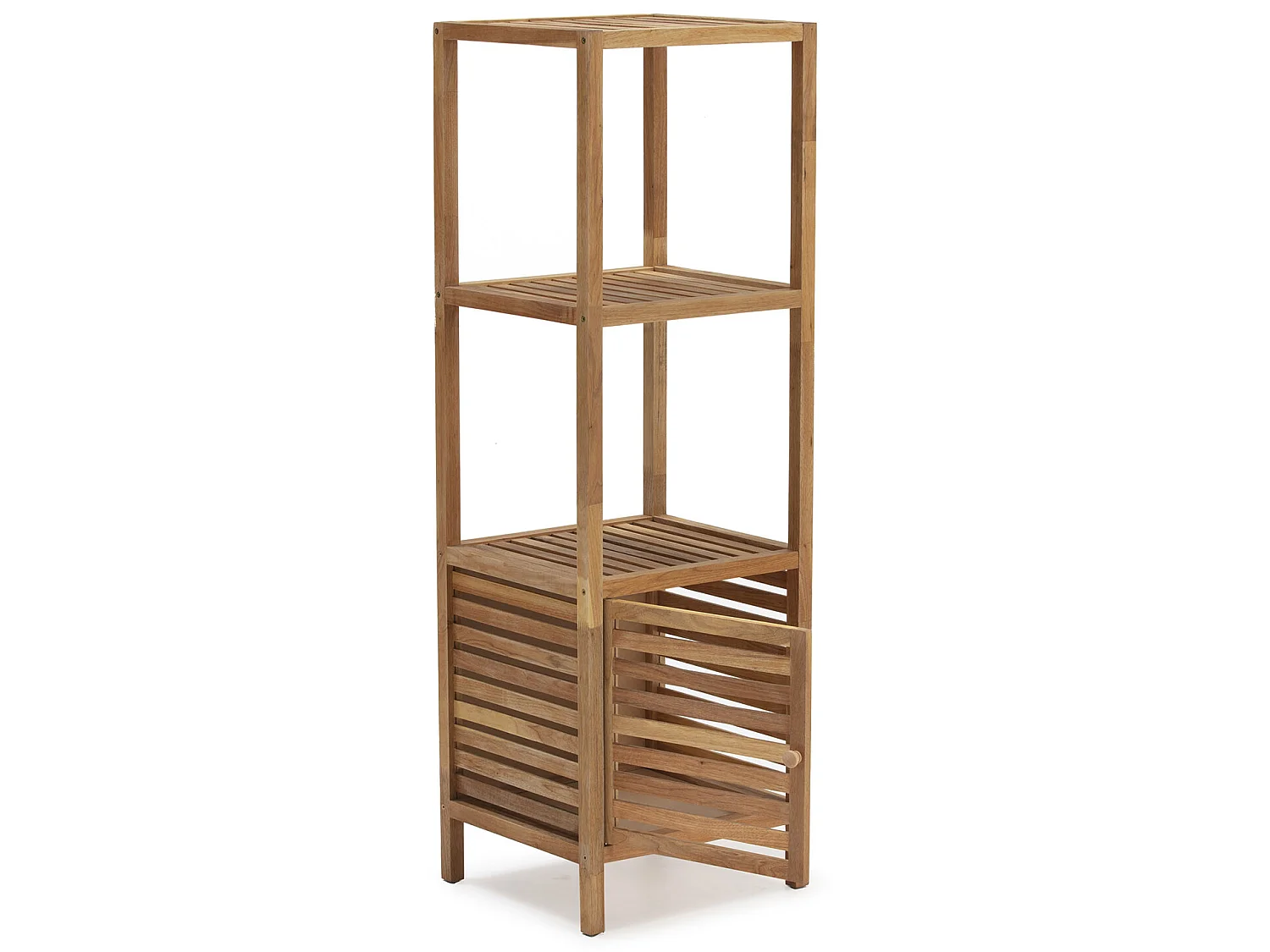 Boekenkast Pasay van walnoot hout, 123 cm hoog met 1 deur