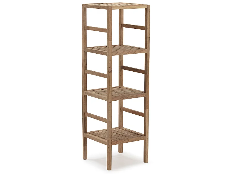 Étagère Alam en bois de noyer, hauteur 117,5 cm avec 4 niveaux
