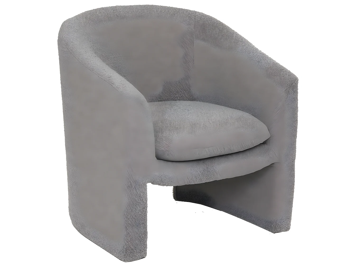 Fauteuil tissu Gris Souris à bouclettes