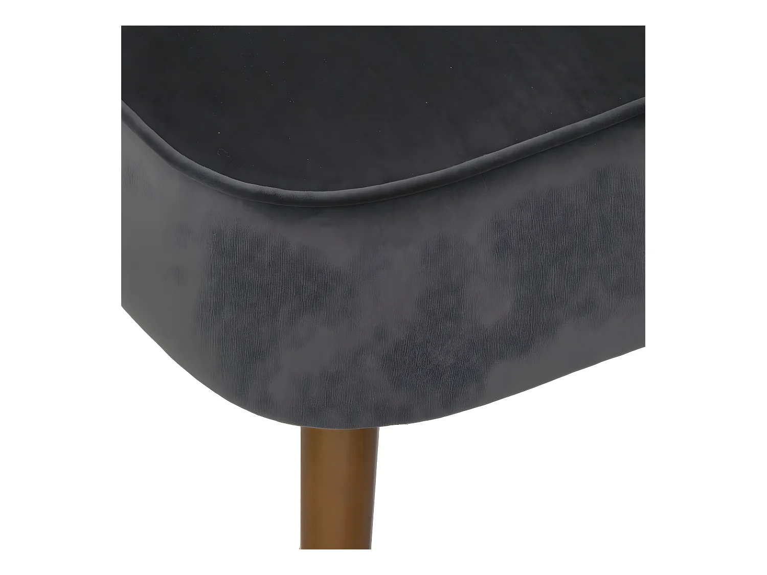 Fauteuil en Velours Gris et pieds en Bois