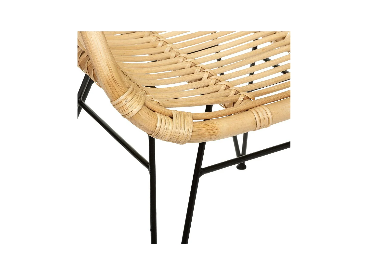 Fauteuil en Rotin et Métal H 85.5 cm