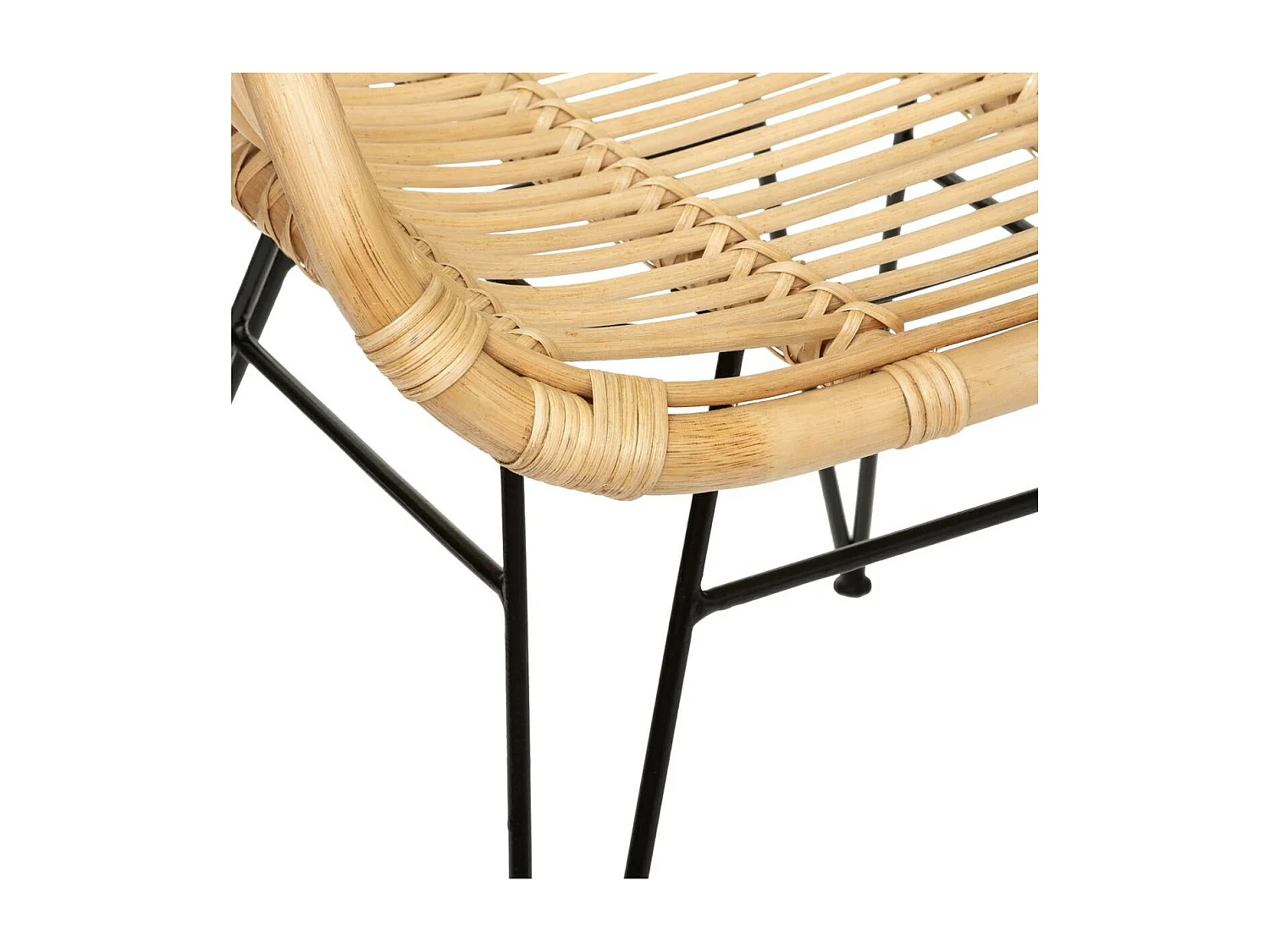 Fauteuil en Rotin et Métal H 85.5 cm