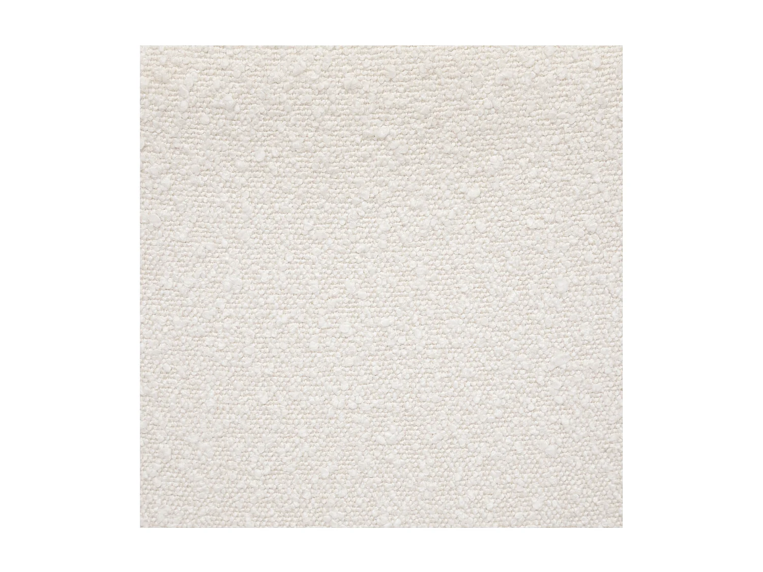 Fauteuil  tissu Blanc à bouclettes et pieds en Bois d'Hévéa