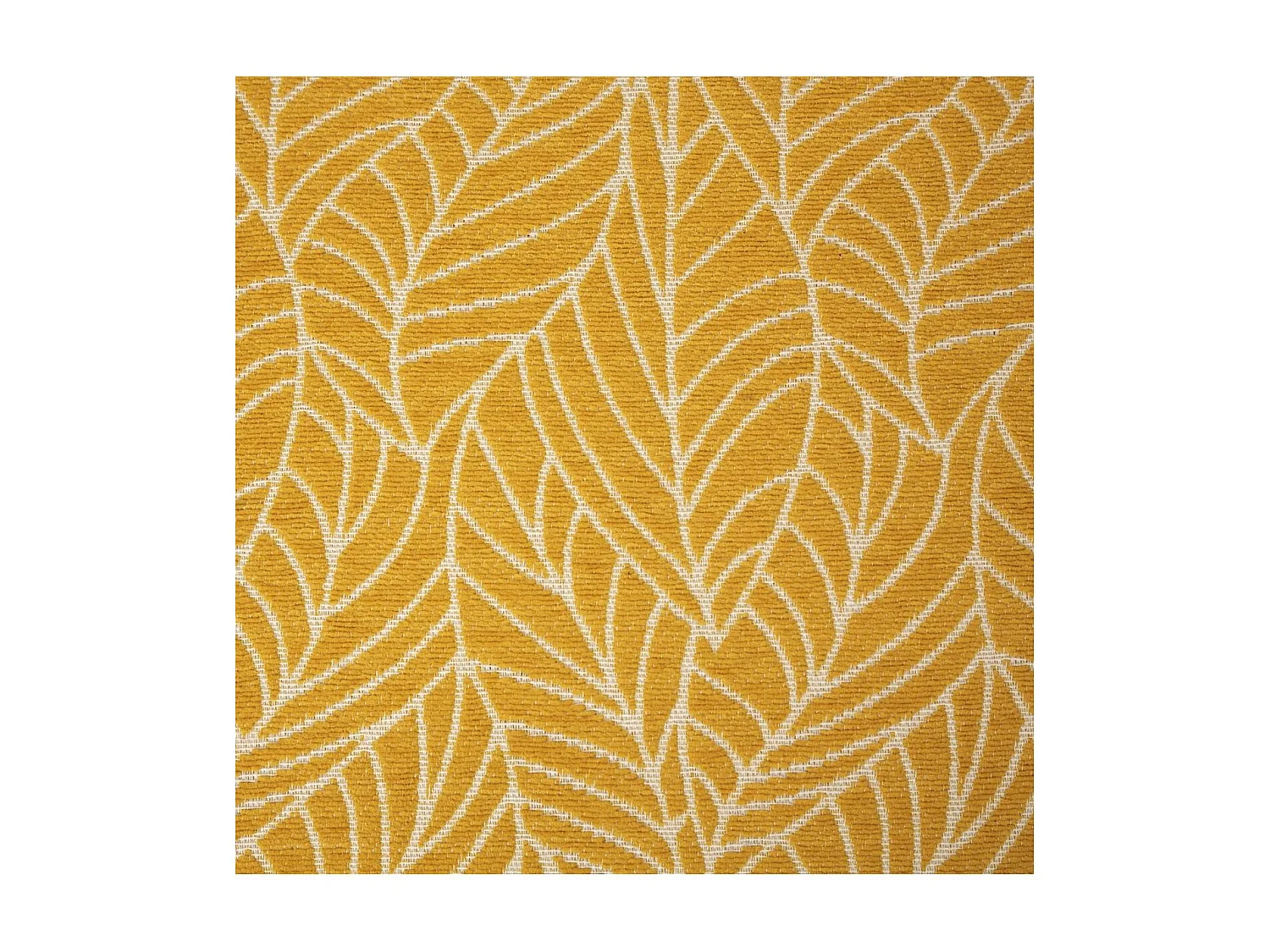 Fauteuil en Bois et Tissu Chenille Jaune moutarde
